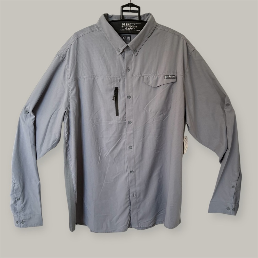 Pure Lure Men's Light Gray Fishing Shirt 2XL
